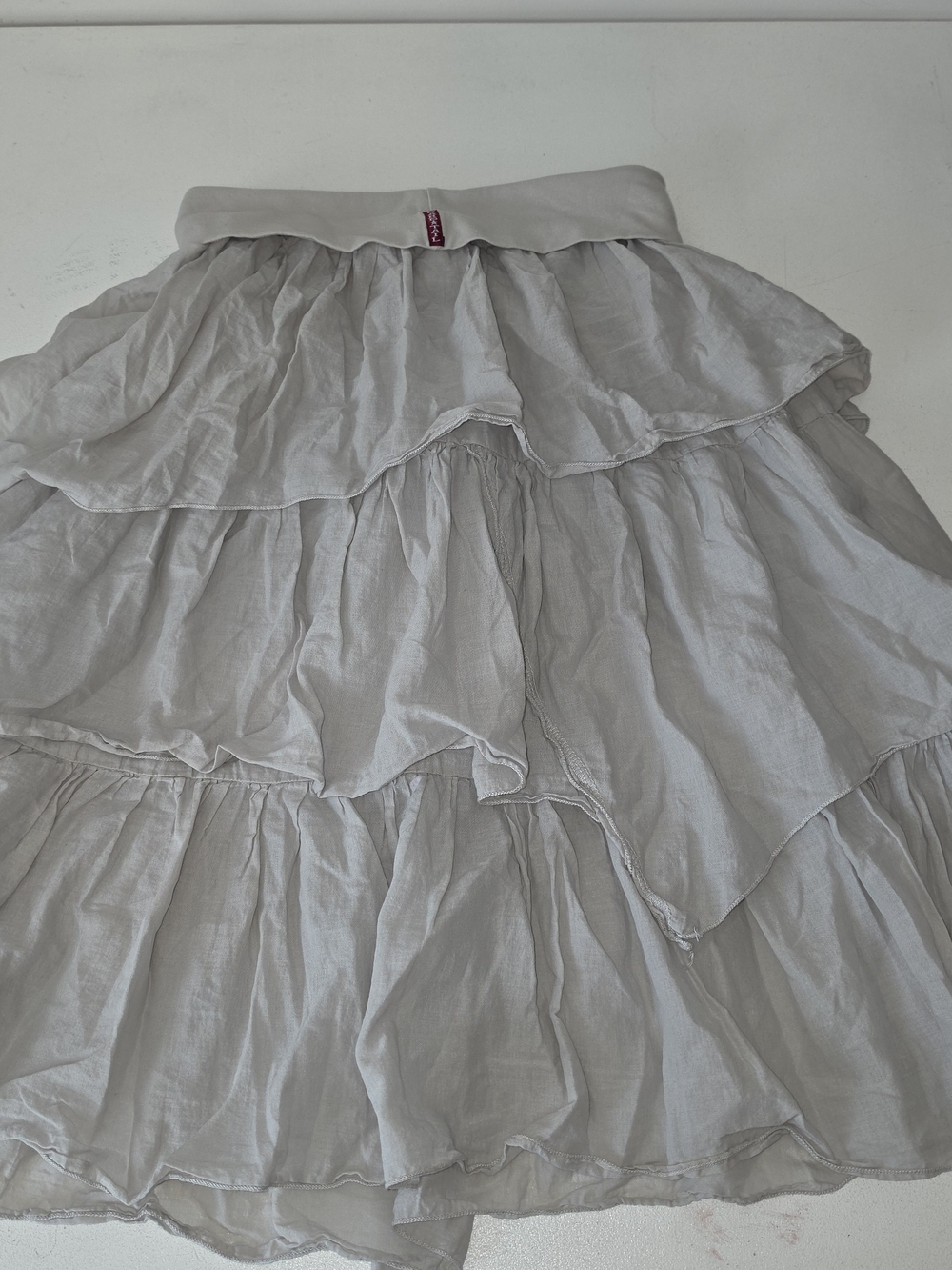 Hard Tail Light Gray Layered Tiered Ruffle Skirt